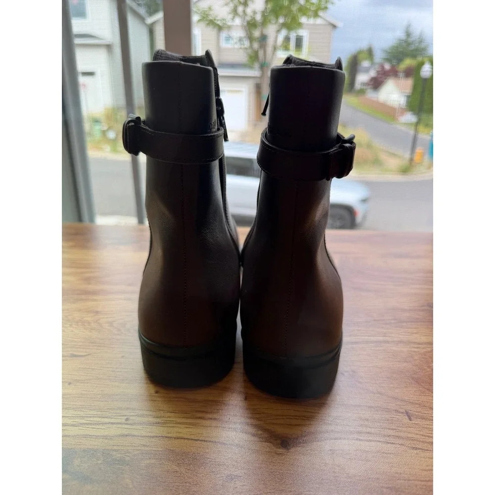 ECCO Touch 15 Hydromax Brown Leather Ankle Boots Women's 10.5 NWOTS